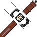 LUNATIK EPIK Aluminum Case and Leather Strap for Apple Watch Series 1, Black/Brown