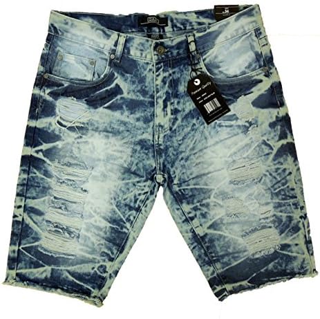 Men's Denim Ripped Shorts with Premium Quality and New style (42, ACID ICE BLUE)