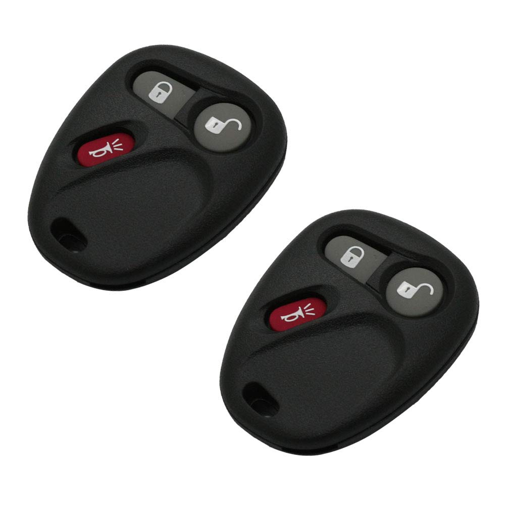 BROVACS 2 PCS Replacement Key Shell Compatible with CHEVROLET GMC CADILLAC HUMMER SATURN PONTIAC 3 Button Keyless Entry Remote Key Case Fob PG655BKSx2