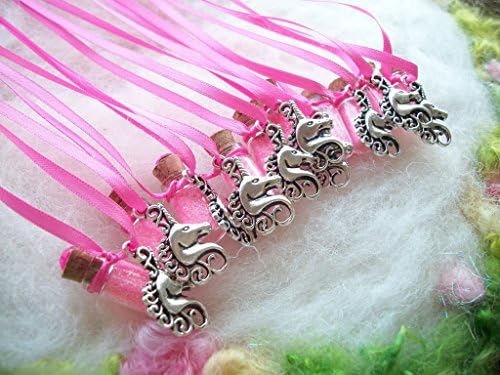 Unicorn Party Favors 10 Pink Unicorn Necklaces Unicorn Jewelry Necklace Mystical Party Memento Raffle Give Away Magical Sparkle Necklace