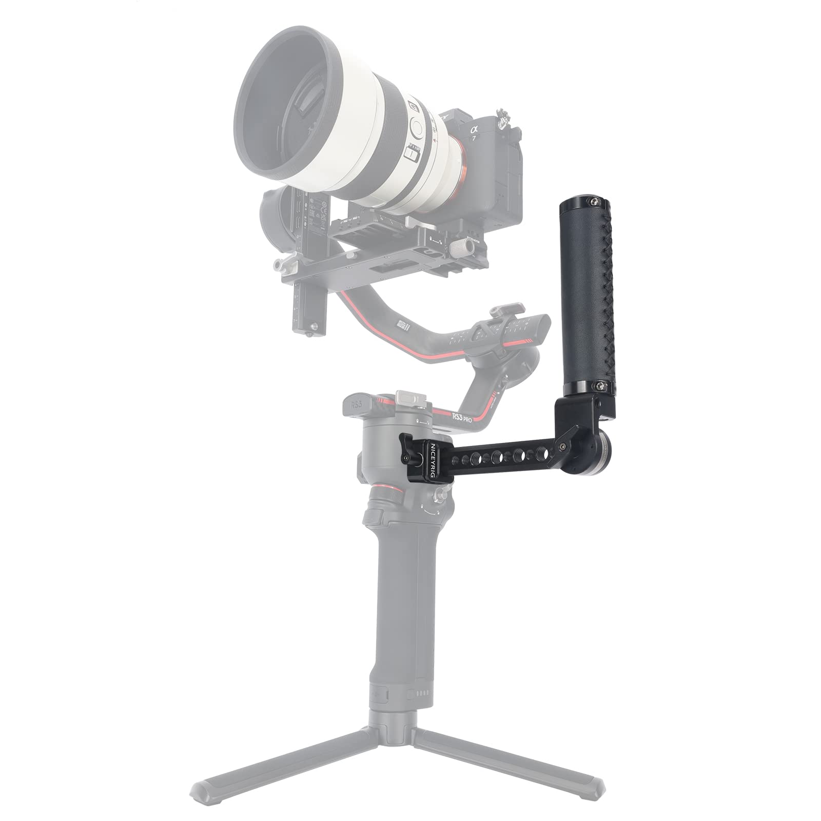 NICEYRIG Side Handle Grip Adjustable Sling Leather Handgrip for DJI RS2 RSC2 RS3 RS3 Pro RS4 RS4 Pro Stabilizer Gimbal with Nato Clamp Rosette Mount-524