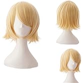 Xingwang Queen Anime Cosplay Wig Short Blonde Yellow Halloween Party Wigs (Rin)