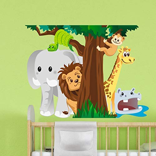 Stickers Children | Wall Decal Savannah Animals– Wall Decoration Kids’ Room - 50 x 70 cm