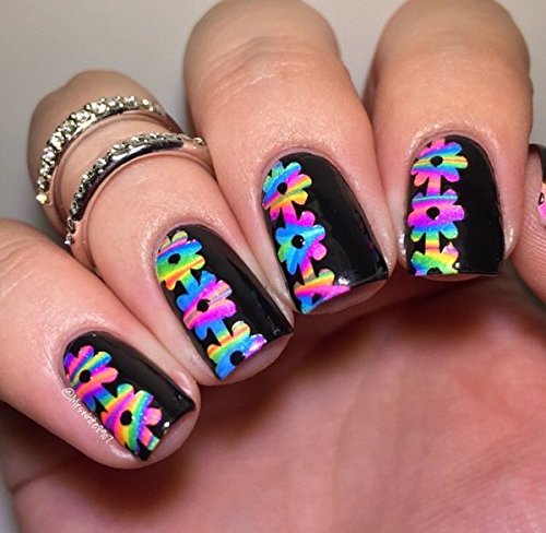 Original Daisy Flower Nail Vinyls By Twinkled T - 1 Sheet of 45 Daisy Vinyls