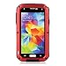 Lentenda Waterproof Shockproof Aluminum Gorilla Metal Cover Case for Galaxy S5 Love Mei (red)