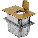 Orbit Industries FLB-D-BR Floor Flip-Type with Duplex Receptacle Cover & Adjustable Box, Tamper Resistant, Brass