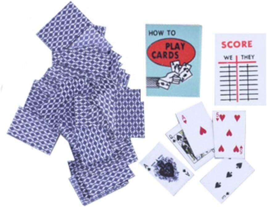 Melody JaneDolls House Deck of Playing Cards Book Score Sheet Miniature Study Pub Accessory