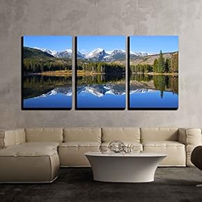Sprague Lake Rocky Mountain - Canvas Art Wall Art - 16"x24"x3 Panels