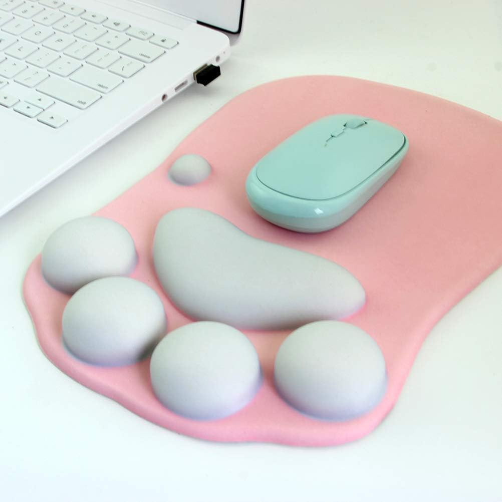 Star-Link Cat Mouse Pad with Wrist Support, Portable Ergonomic Anti-Slip Gaming Mouse Mat Cartoon Cute Cats Soft Silicone Gel Rests Wrist Cushion Rest Micemat Comfort Mousepats (10.6×8.0) - Image 3