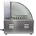 Ridgeyard 1260W Commercial 24 Hot Dog Maker 9 Roller Grilling Machine Non Stick Stainless Steel W/Cover Dual Temperature Controls