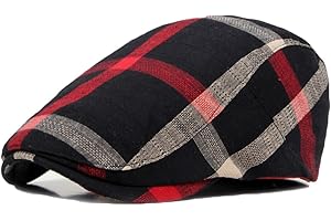 Qianuer Newsboy Hats Adjustable Ivy Flat Cap Gatsby Cabbie Driving Hat for Men Women