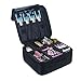 Portable Travel Makeup Bag,Makeup Train Case Artist Cosmetic Bag Organizer with 6 Pcs Adjustable Dividers for Cosmetic Makeup Brushes Toiletry Jewelry Digital Accessories,Black