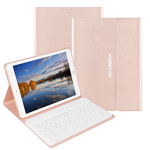 Morecoo Keyboard Case for iPad Pro 9.7-inch with Auto Wake/Sleep Smart Case(Champagne)
