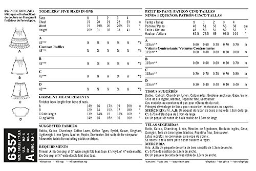 New Look Patterns UN6357A Toddlers' Dress, Top, Shorts and Bolero, A (1/2-1-2-3-4)