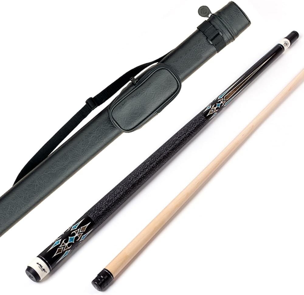 Riley Centurion American Pool Cue with Linen Wrapped Grip Section-58 (147cm) - 13mm tip-Joint Protectors and Hard Case (X2C)