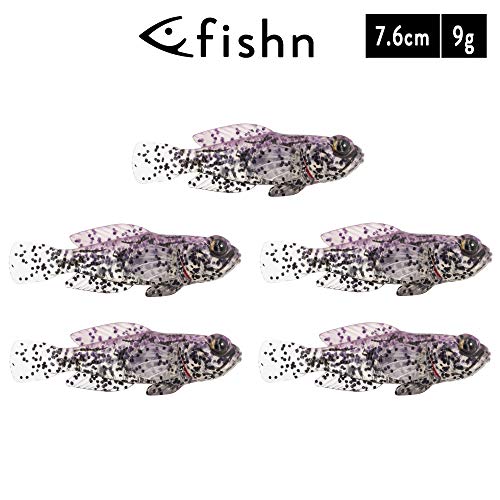 FISHN 5er Set GOBYone 7,6cm 9gr Ultra Realistische Grundel Gummifisch zum Angeln auf Barsch und – Bild 7