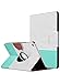 ULAK iPad 9.7 2018/2017 Case, Slim Lightweight 360 Rotating Folio Folding Stand Smart Cover Auto Wake/Sleep PU Leather Protective Case for iPad 9.7 Inch 2017/2018, Mint Minimal Stripes