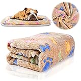 iNNEXT Puppy Blanket Pet Cushion Small Dog Cat Soft Warm Fleece Sleep Mat, Pet Dog Cat Puppy Kitten Soft Blanket Doggy Warm Bed Mat Paw Print Cushion