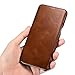 Icarercase Samsung Galaxy S8 Leather Case With Flip Opening Cover in Curved Edge Design and Side Hidden Magnetic Snap (Brown)