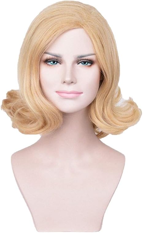 Amazon Co Jp 斜めファッションかつらの顔の女性モデルのコレクションを混合ヨーロッパと短い髪茶色が巻き毛波合成コスプレウィッグパステルカラフルな衣装ウィッグをカール J1017 Color As Shown ホーム キッチン