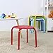 Yaheetech 12in Plastic Stack Stools - Colored Classroom Stackable Stools Chairs for Students Metal Leg Bar Stools Pack of 5