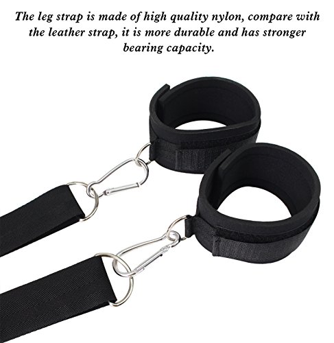 Bondage Restraints Kit with Adjustable Straps Padded Wrist Ankle Cuffs Strong Velcro for Reliable Legs-spread Action,PALOQUETH 3 In 1 BDSM Restraints Toy with Comfortable Feather Blindfold Cuffs Flirt - Thumbnail 3