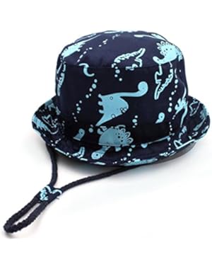 Unisex Kids Bucket Sunhat Summer Wide Brim Fisherman Hat with Adjustable Chin Strap and Full Cotton