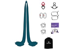 aum active Aerial Silks Yoga Swing Kit 11 Yards | Durable for Home Gymnastics Acrobatic Flying Yoga | Tricot Fabric with Hardware, Swivel & Guide(Rigging Point Up to 18ft)