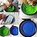 Collapsible Dog Bowl, 2 Pack Small Portable Dog Travel Bowl for Hiking Camping, Foldable Expandable Cup Dish Set for Pet Cat Service Dogs, Dog Water Bowl 2 Clips (Blue+Green)