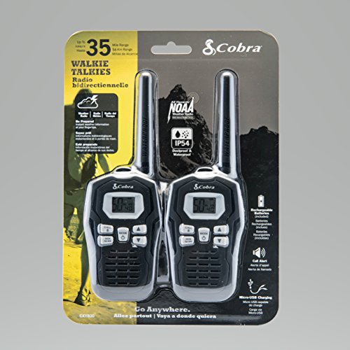 Cobra CXY800 TwoWay Radio 22 Channel FRS/GMRS, Waterproof IP54 and Dustproof, Weather