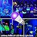 LEMENG UV LED Black Lights Bulb 9W Ultraviolet A19(60W 75Watt Equivalent), E26 Medium Base 120V, UVA Level 395-400nm, Glow in The Dark for Blacklights Party, Body Paint, Fluorescent Poster- 6 Pack