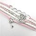 Sankuwen Love Heart Key Lock Bracelet Pink