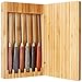 La Cote 6 Piece Steak Knives Set Japanese Stainless Steel Pakka Wood Handle In Bamboo Storage Box (6 PC Steak Knife Set - Multi)
