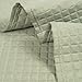 HollyHOME Luxury Checkered Super Soft Solid Single Pinsonic Quilted Bed Quilt Bedspread Bed Cover, Sage, Full/Queen