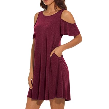 ladies cold shoulder dress