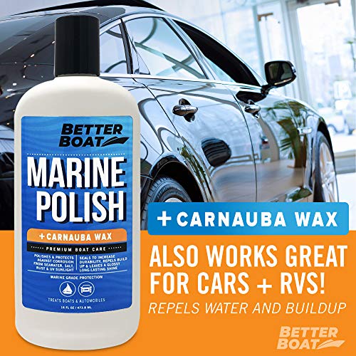 Boat Wax and Marine Polish with Carnauba Wax for High Gloss Gel Coat Restorer and Boat Cleaner