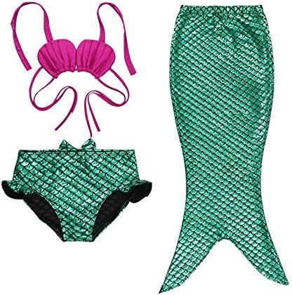 LAKAYA Girl's 3pcs Mermaid Sea-Maid Tankini Marmaid Swimwear Bikini