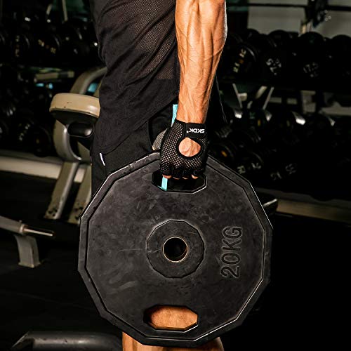 Fingerless Gloves Breathable Workout Exercise Gloves Fitness Gloves Mitten , Shock-absorbing Foam Pad Palm,Man/Women Gym Gloves for Fitness,Bodybuilding,Cycling Crossfit Exercise Gloves (Black, M)