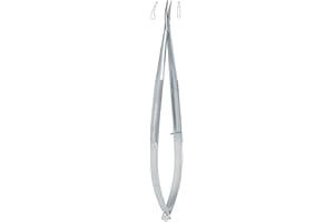 NIFTY MEDICAL SUPPLIES Barraquer Needle Holder Curved 5"/13CM (W/O Lock), Smooth