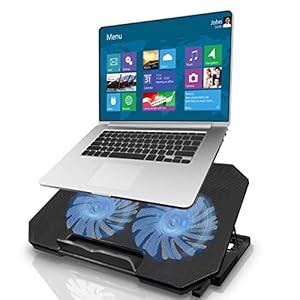 Tendak-Laptop-Cooling-Pad-Laptop-Cooler-Cooling-Pad-Laptop-Cooling-Bracket-with-Two-Turbo-Fans-2-USB-Ports-5-Adjustable-Angles-Metal-Plate-Noiseless-Fan-suitable-for-12-17-Inch-Laptop-Black Tendak Laptop Cooling Pad, Laptop Cooler Cooling Pad, Laptop Cooling Bracket, with Two Turbo Fans, 2 USB Ports, 5…
