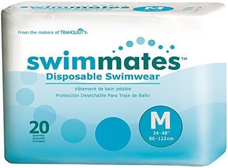 Swimmates Disposable Adult Swim Diapers, Medium, Case/80 (4/20s) by Principle Business Enterprises