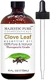 Clove Essential Oil from Majestic Pure, Therapeutic Grade Clove Oil is Extracted from Leaves, Pure and Natural, 4 fl. oz.