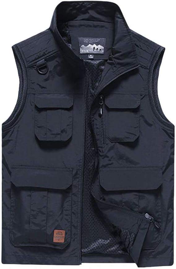BOXIN Men's Nylon Waterproof Outdoor Vest Lightweight Breathable Quick