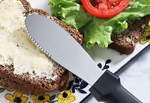 New Star Foodservice Plastic Handle Stainless Steel Butter Spreader, 8.75-Inch, Black, Set photo 12