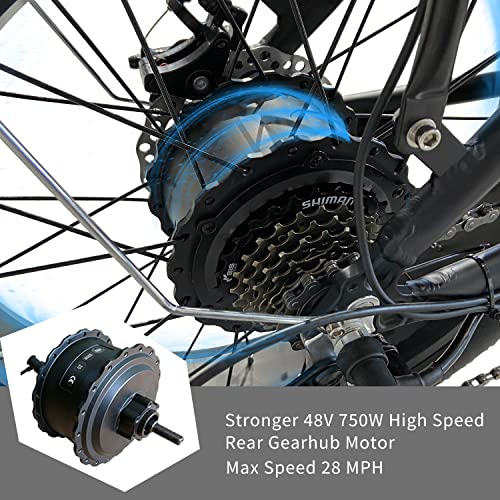 Vtuvia 20" Folding Electric Bike for Adults, 4.0 Fat Tire Bicycle