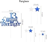 Pargleev 13th Glittery Royal Birthday Cake Topper with Stars Blue view 2