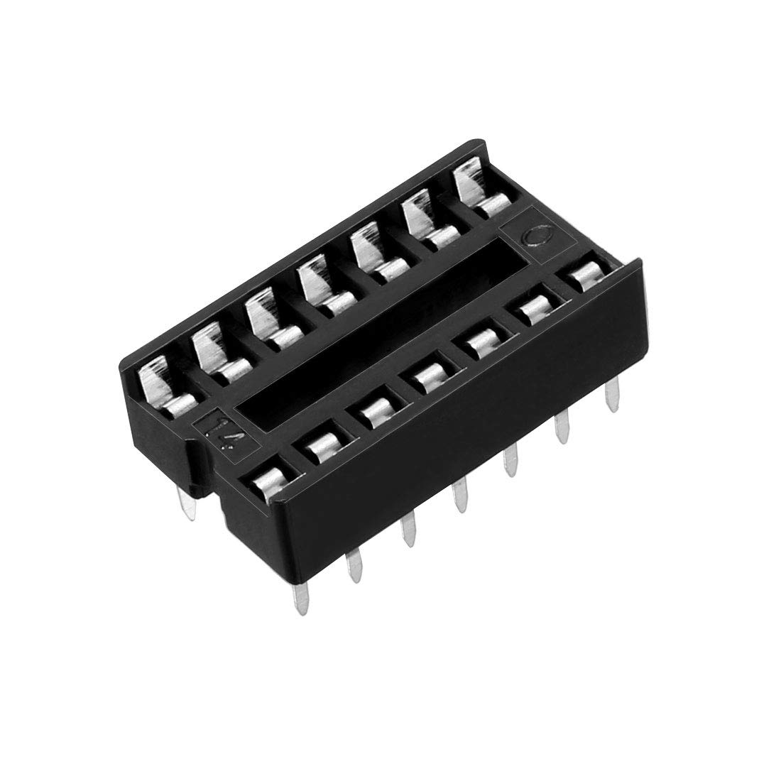 sourcing map 25pcs DIP IC Chip Socket Adaptor Solder Type 2.54mm Pitch Dual Row 14 Flat Pin 7.6mm Row Pitch