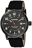 Wenger Men's 'Attitude Outdoor' Swiss Quartz Stainless Steel and Nylon Casual Watch, Color:Black (Model: 01.0341.111)