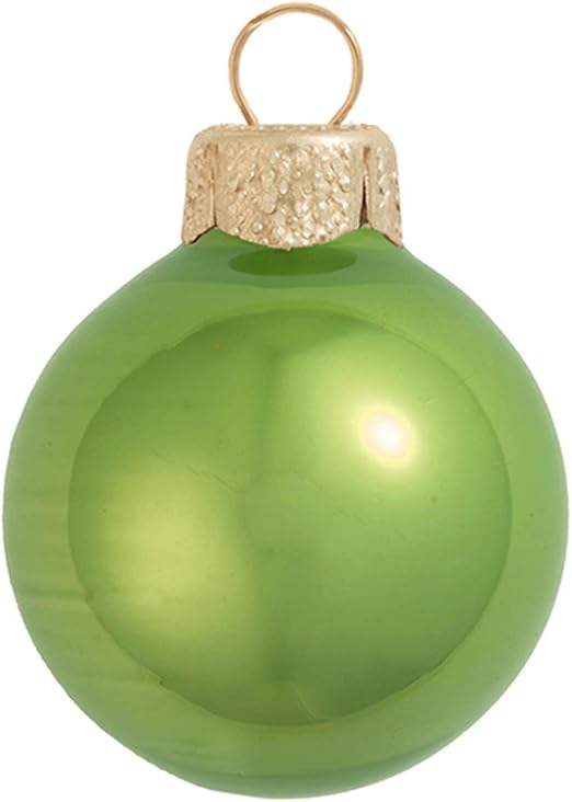 Amazon Com 12ct Pearl Lime Green Glass Ball Christmas Ornaments