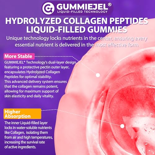 Collagen Gummies for Women & Men 3000mg, Hydrolyzed Collagen Peptides with Antioxidant Blend & Digestive Enzymes, Multi Collagen (Type I,II,III,V,X) for Anti-Aging, Hair, Skin, Nails, Sugar Free,60Cts
